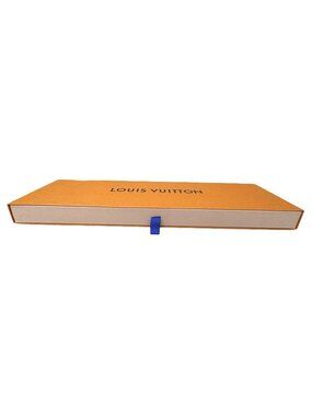 Louis Vuitton Orange Box Drawer Style Blue Pull Ribbon - 15 X 5 X 1 Gift Storage